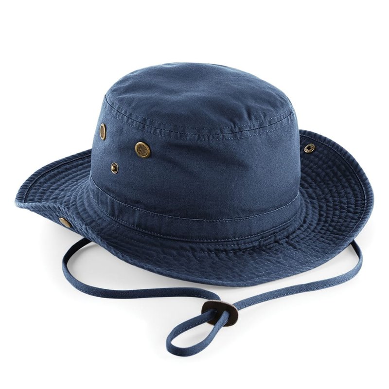 Shop Beechfield Unisex Outback Upf50 Protection Summer Hat / Headwear (navy) In Blue