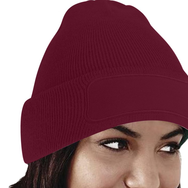 Shop Beechfield Unisex Plain Winter Beanie Hat / Headwear Ideal For Printing In Purple
