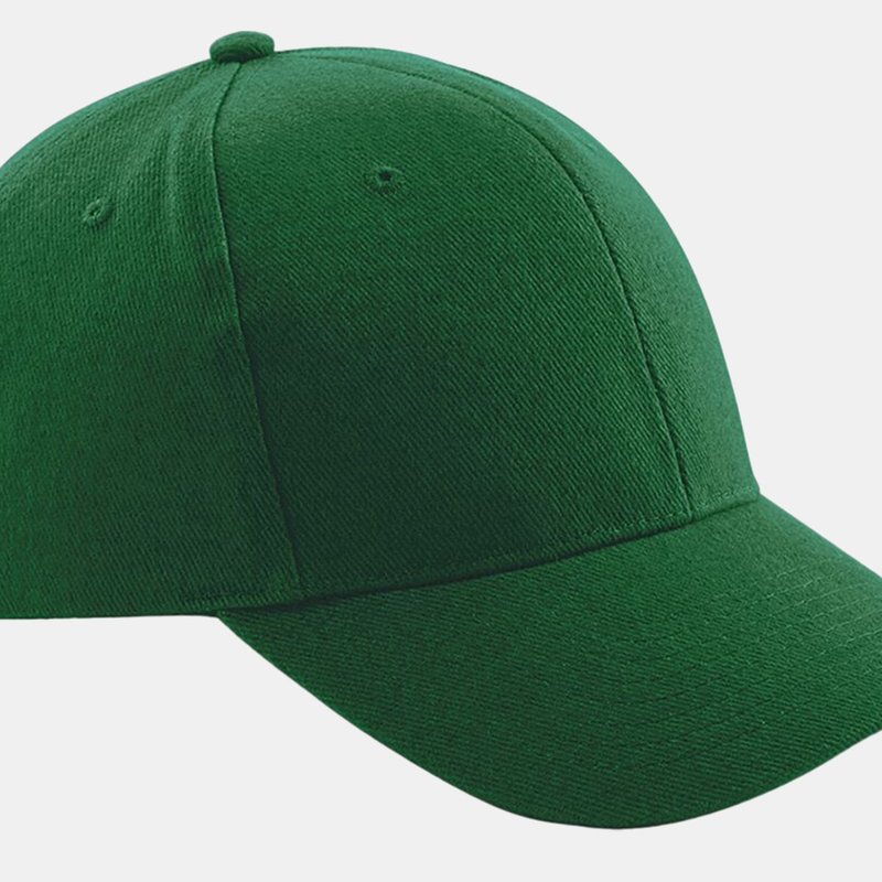 Beechfield Unisex Pro-style Heavy Brushed Cotton Baseball Cap / Headwear In Green