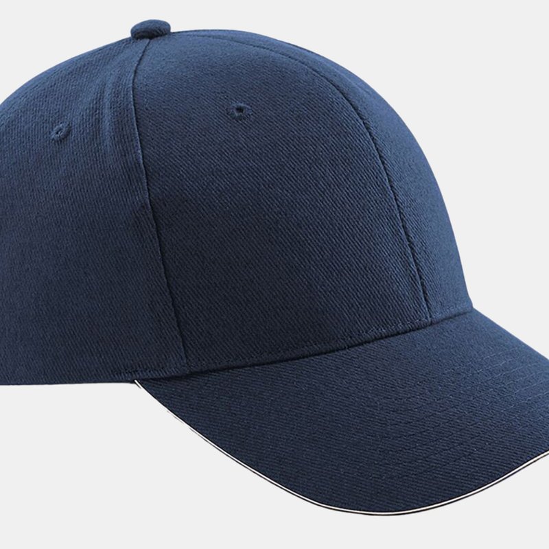 Beechfield Unisex Pro-style Heavy Brushed Cotton Baseball Cap/headwear In Blue