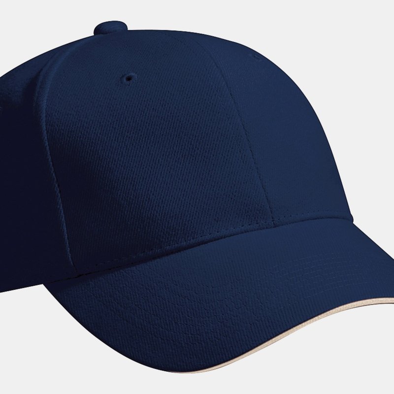Beechfield Unisex Pro-style Heavy Brushed Cotton Baseball Cap / Headwear Pack Of 2 In Blue