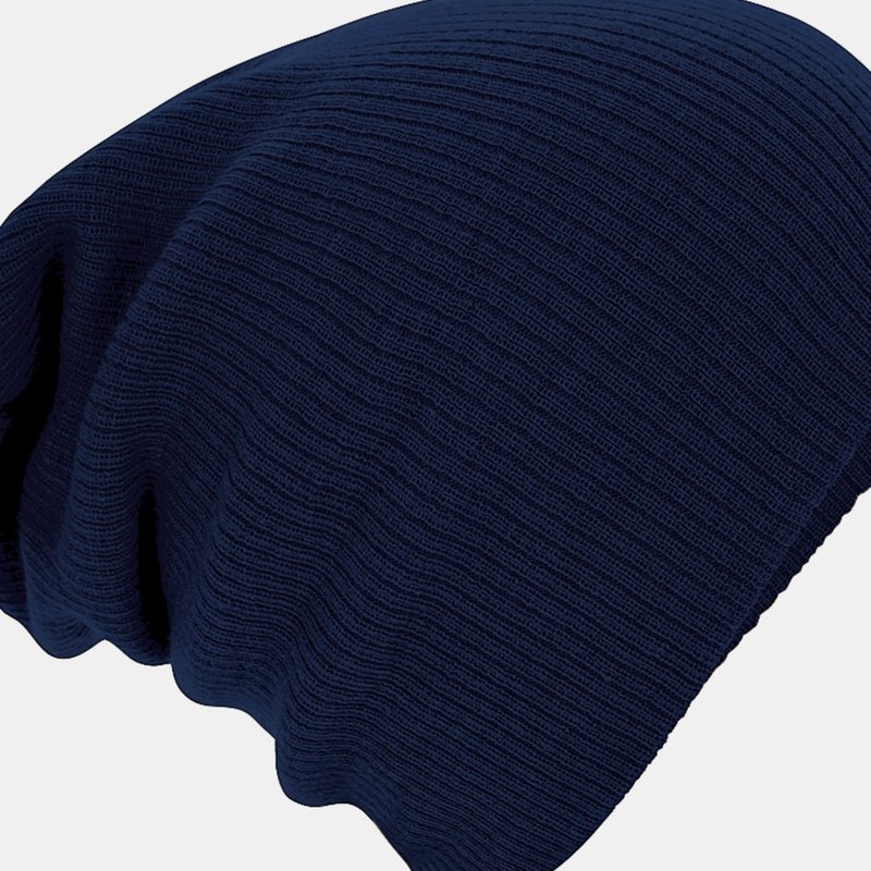 Beechfield Unisex Slouch Winter Beanie Hat In Blue