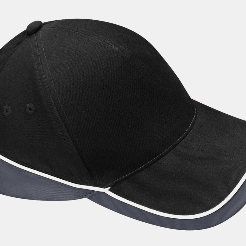 Beechfield Unisex Teamwear Competition Cap Baseball / Headwear Pack Of 2 In Black