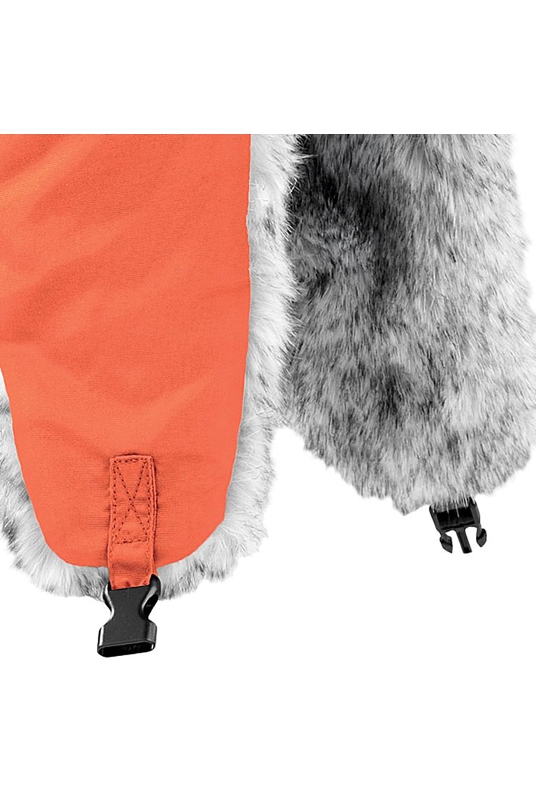 Unisex Thermal Winter Sherpa Trapper Hat - Orange