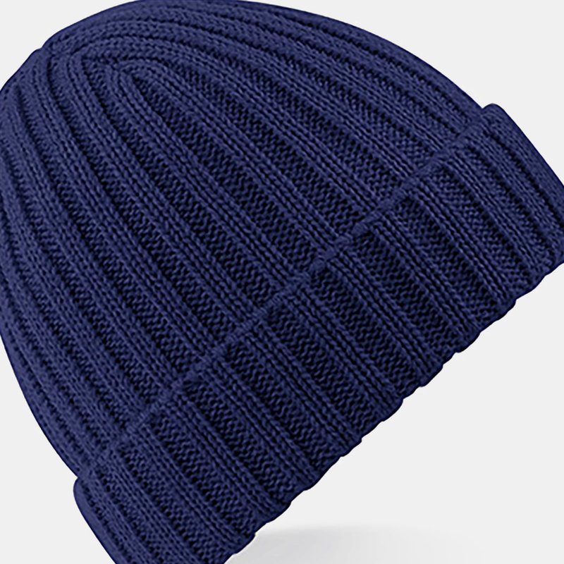 Beechfield Unisex Winter Chunky Ribbed Beanie Hat In Blue