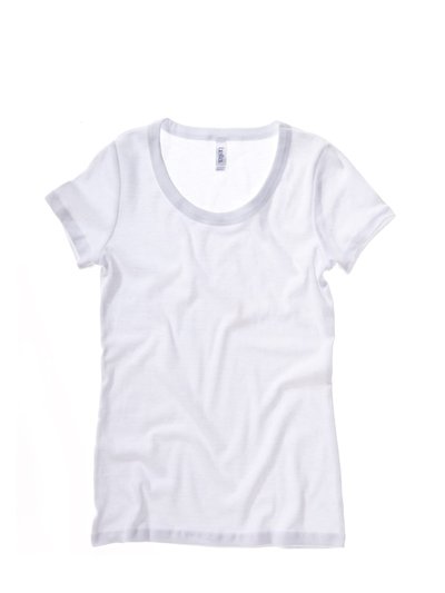 BELLA + CANVAS Bella + Canvas Womens/Ladies Baby Rib Short Sleeve Scoop Neck T-Shirt (White) product