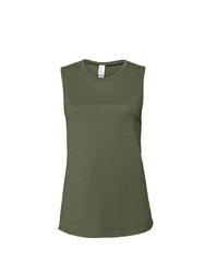 Bella + Canvas Womens/Ladies Muscle Heather Jersey Tank Top - Military Green