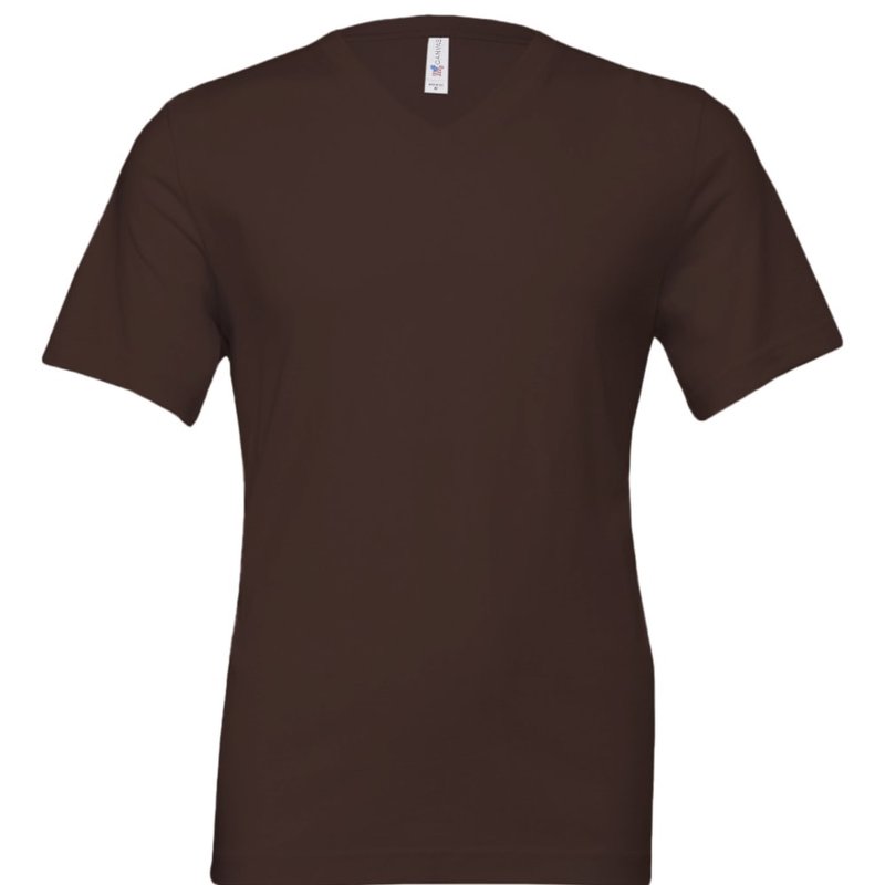 Bella+canvas Bella + Canvas Canvas Mens Jersey Short Sleeve V-neck T-shirt (brown)