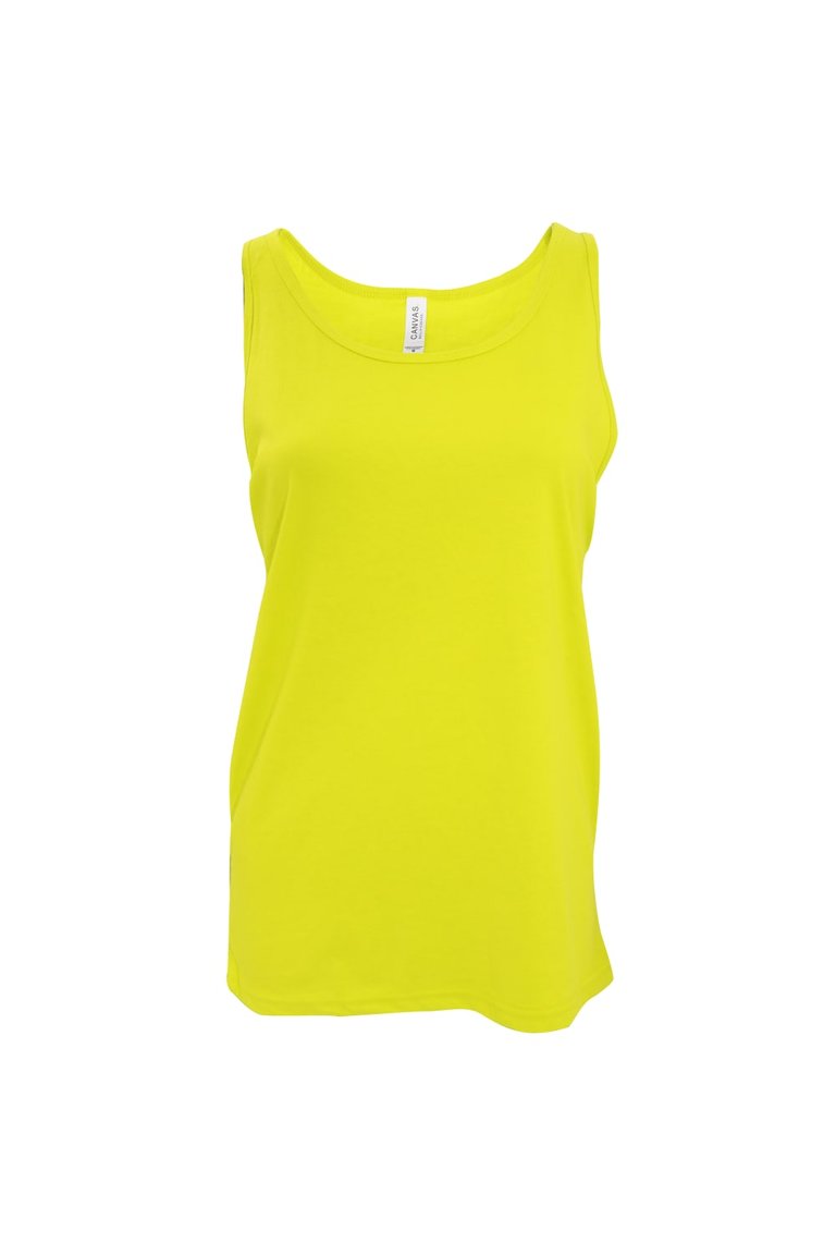 Canvas Womens/Ladies Jersey Sleeveless Tank Top (Neon Yellow) - Neon Yellow