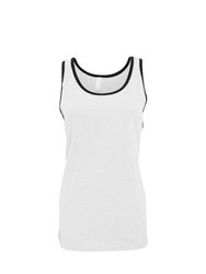 Canvas Womens/Ladies Jersey Sleeveless Tank Top (White/Black) - White/Black
