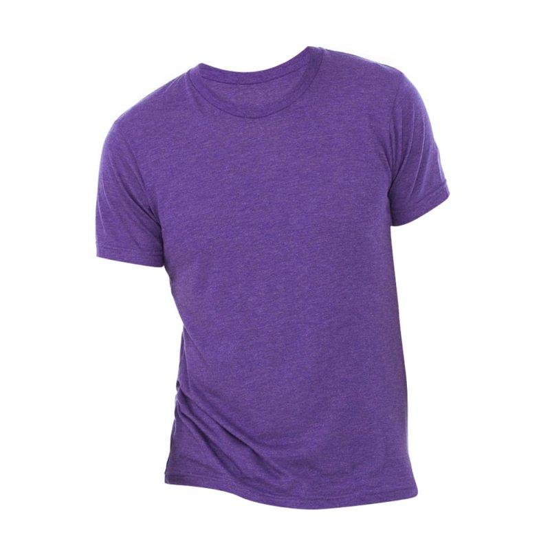 Bella+canvas Bella + Canvas Mens Triblend Crew Neck Plain Short Sleeve T-shirt In Purple