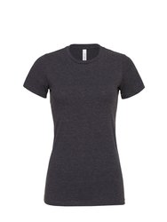 Womens/Ladies Heather Jersey Relaxed Fit T-Shirt - Dark Grey