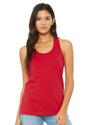 Womens/Ladies Jersey Racerback Tank Top - Red - Red