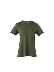 Womens/Ladies Jersey Relaxed Fit T-Shirt - Military Green - Military Green