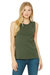 Womens/Ladies Muscle Jersey Tank Top - Military Green - Military Green