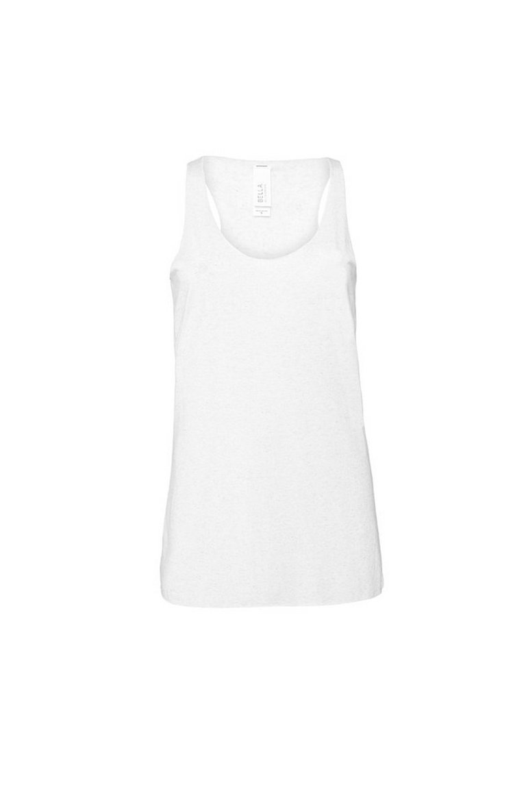 Womens/Ladies Muscle Jersey Tank Top - White - White