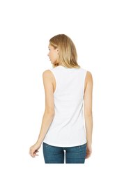 Womens/Ladies Muscle Jersey Tank Top - White
