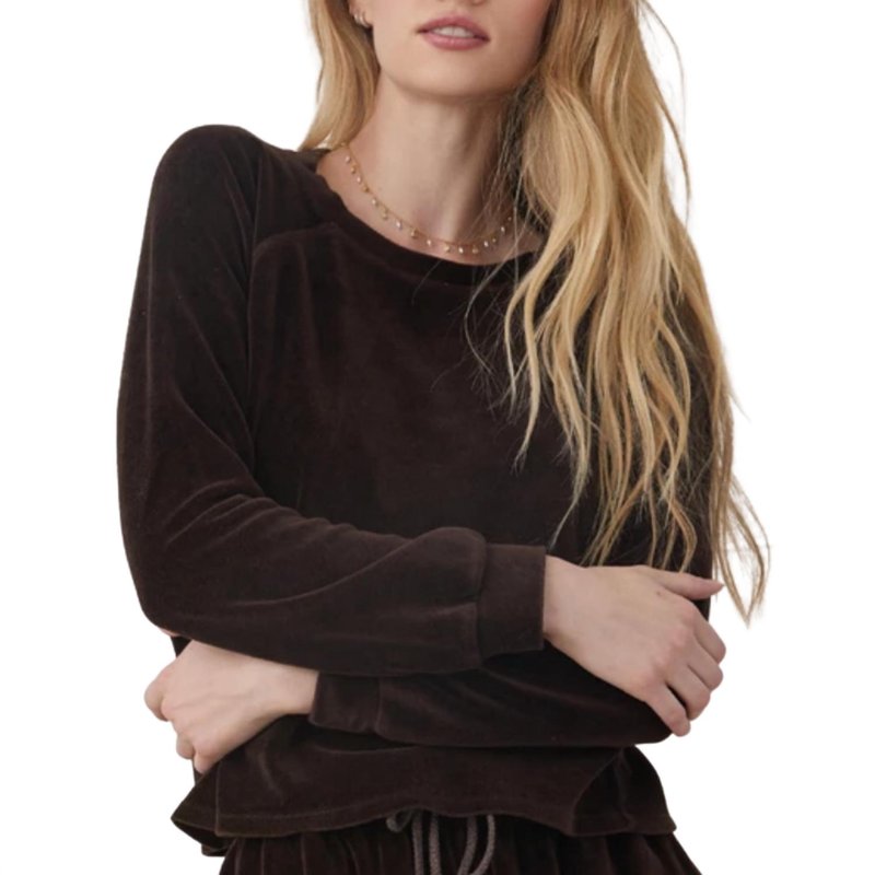 Shop Bella Dahl Long Sleeve Raglan Pullover In Brown