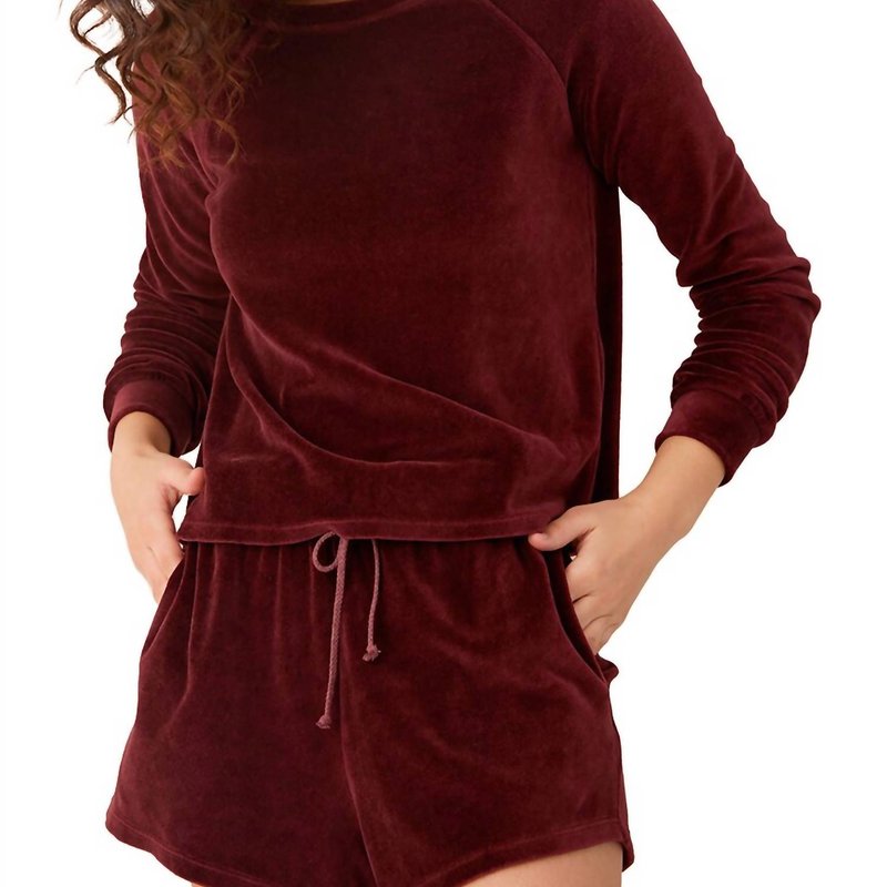 Shop Bella Dahl Long Sleeve Raglan Pullover In Red