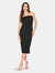 Women's Tube Top Bodycon Midi Dress - Black