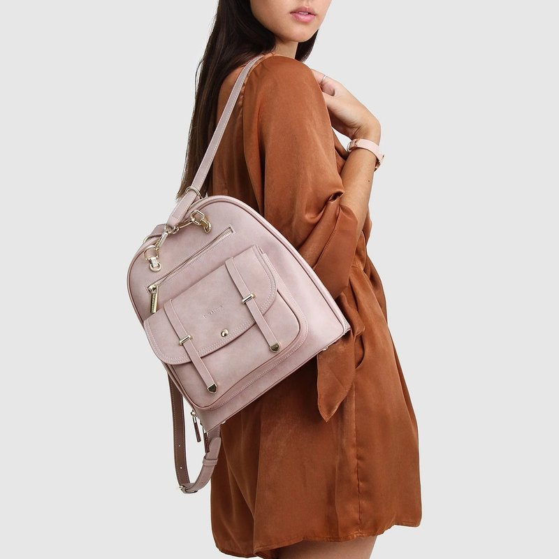 Shop Belle & Bloom 5th Ave Leather Backpack In Pink