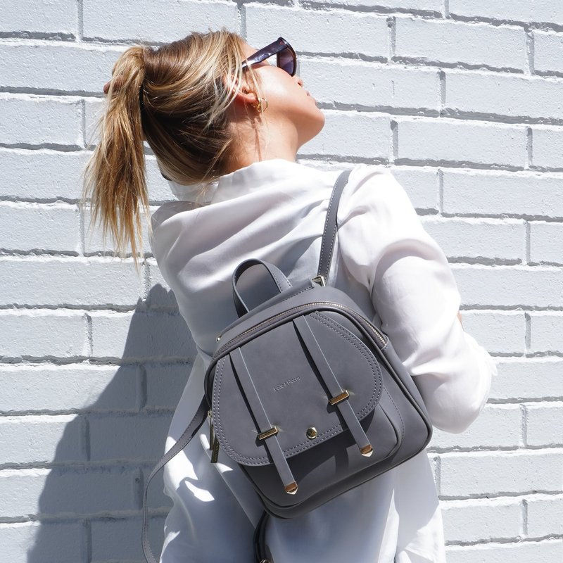 Shop Belle & Bloom Camila Leather Backpack In Grey