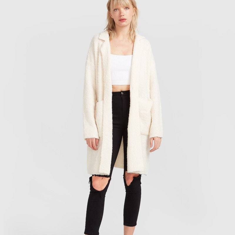 Shop Belle & Bloom Days Go By Sustainable Blazer Cardigan In White