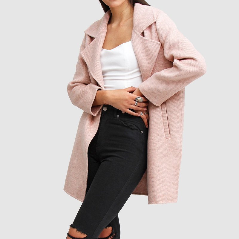 Shop Belle & Bloom Ex-boyfriend Wool Blend Oversized Jacket In Pink