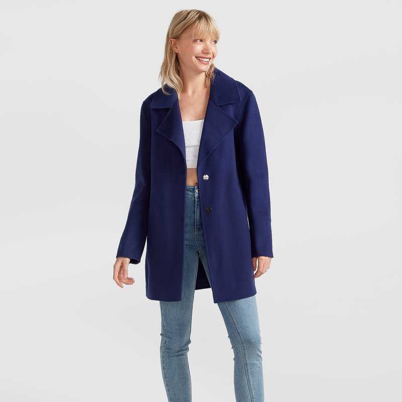 Shop Belle & Bloom Ex-boyfriend Wool Blend Oversized Jacket In Blue