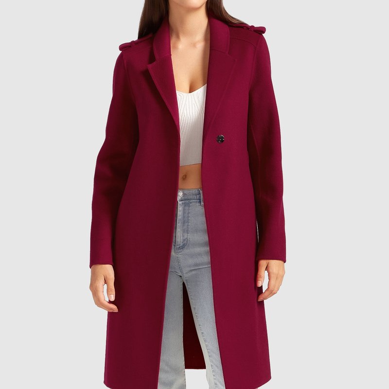 Shop Belle & Bloom Jealousy Belted Wool Blend Coat In Purple