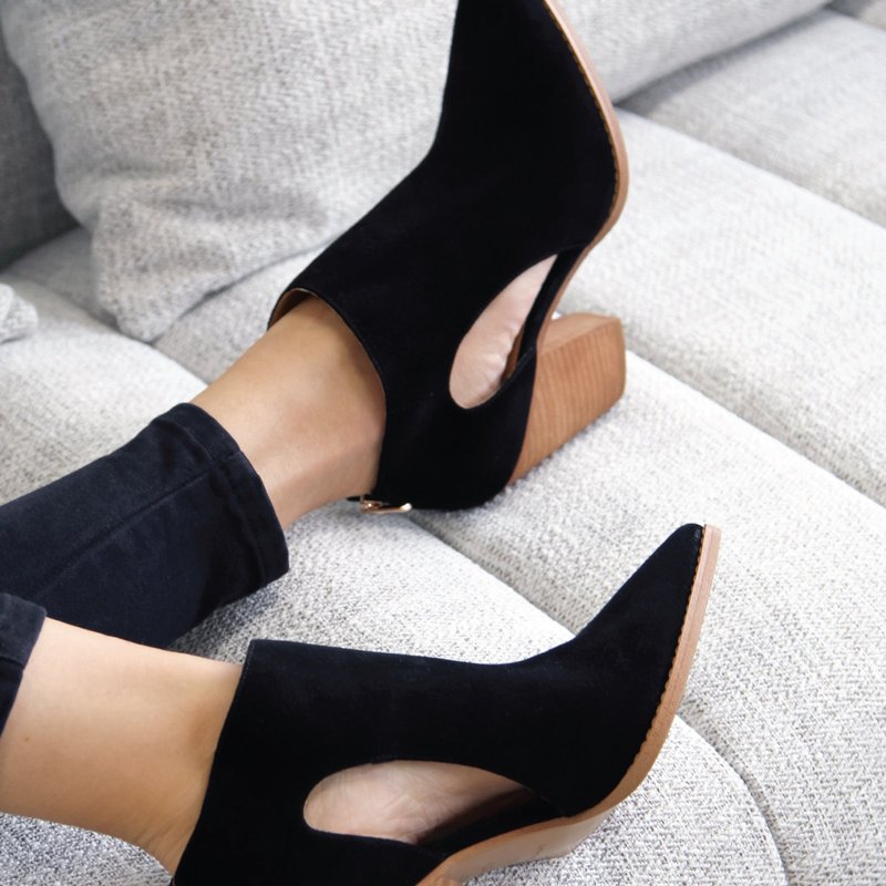 Belle & Bloom Midnight Special Suede Ankle Boot In Black