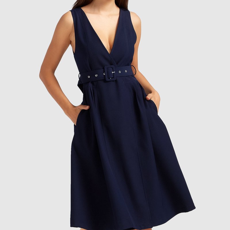 Shop Belle & Bloom Miss Independence Midi Dress In Blue