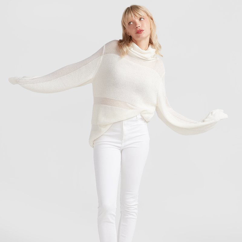 Belle & Bloom Nevermind Sheer Panelled Knit In White