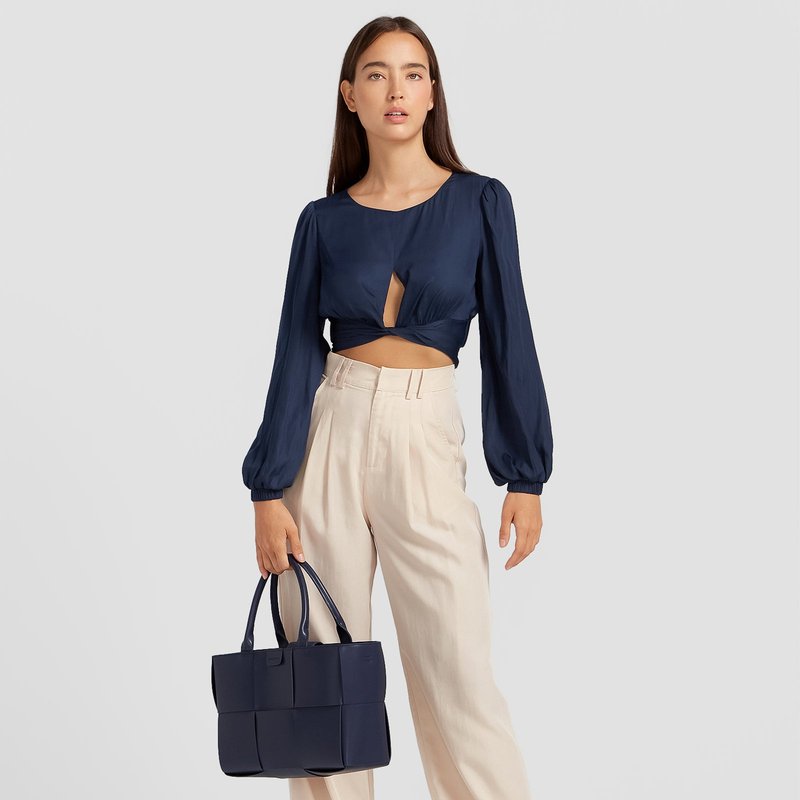 Shop Belle & Bloom No Way Home Cropped Top In Blue