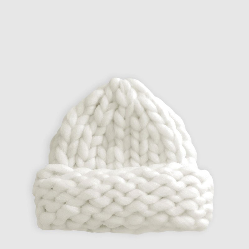 Belle & Bloom Snowflake Hand Knitted Beanie In White