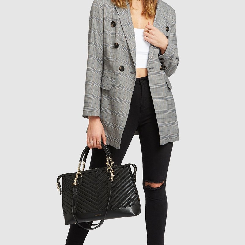 Belle & Bloom Too Cool For Work Plaid Blazer In Grey
