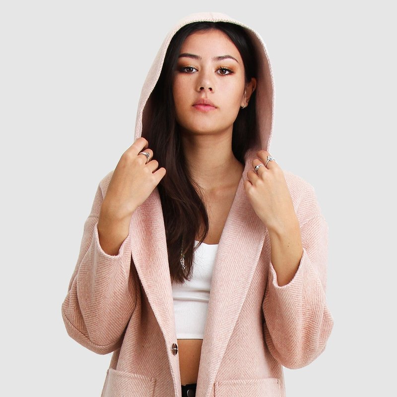 Shop Belle & Bloom Walk This Way Wool Blend Oversized Coat In Pink