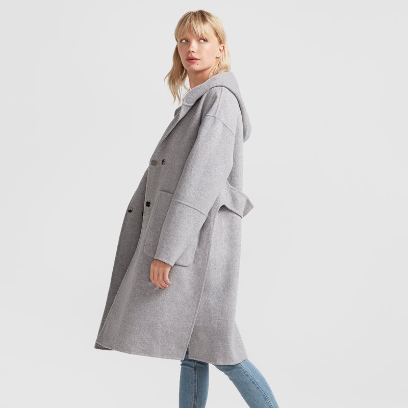 Belle & Bloom Walk This Way Wool Blend Oversized Coat In Grey