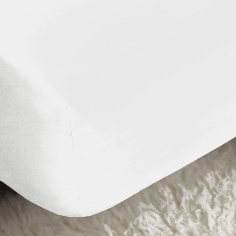 Belledorm 100% Cotton Sateen Extra Deep Fitted Sheet (ivory) (full) (uk In White