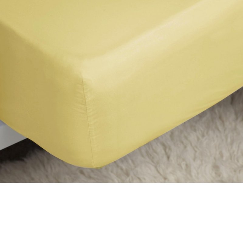 Belledorm 200 Thread Count Cotton Percale Extra Deep Fitted Sheet (lemon) (king) (uk In Yellow