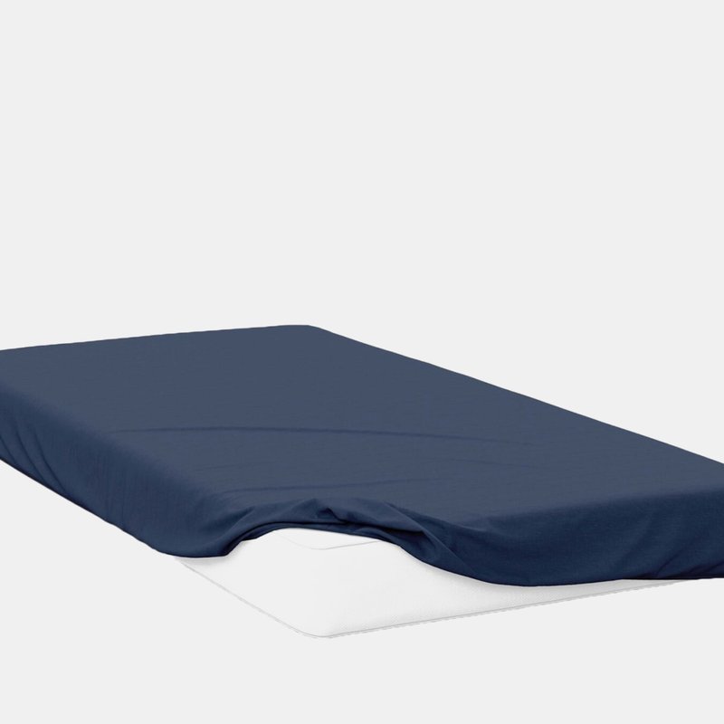 Belledorm 200 Thread Count Egyptian Cotton Fitted Sheet (navy) (full) (full) (uk In Blue