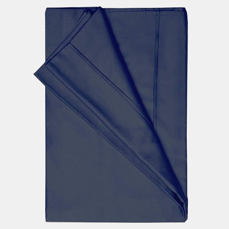 Belledorm 200 Thread Count Egyptian Cotton Flat Sheet (navy) (queen/king) (uk In Blue