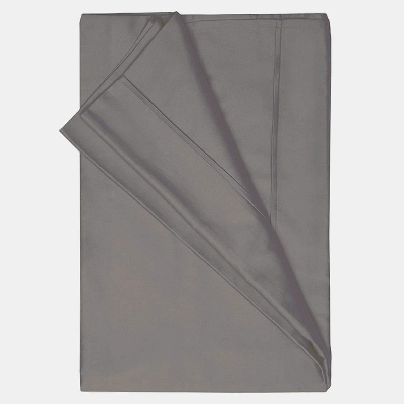 Belledorm 200 Thread Count Egyptian Cotton Flat Sheet (slate) (queen/king) (uk In Grey