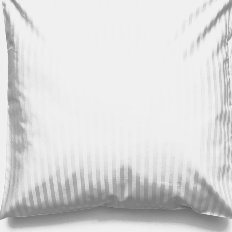 Belledorm 540 Thread Count Satin Stripe Continental Pillowcase (platinum) (one Size) In Grey