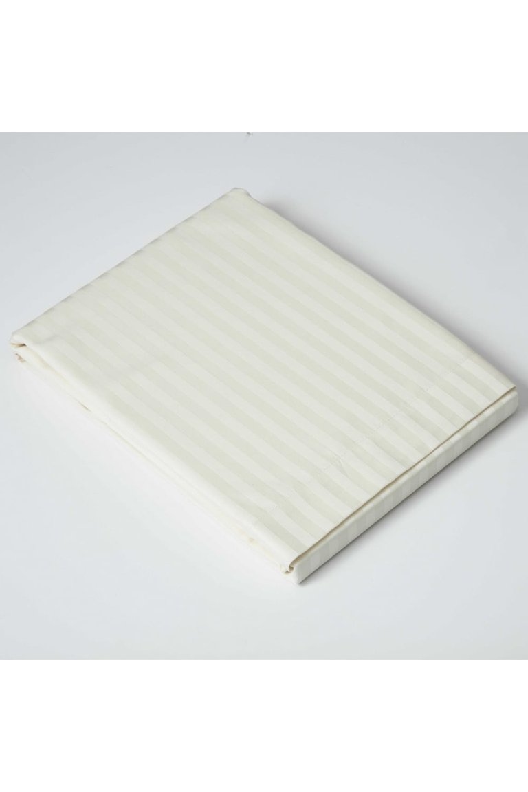 Belledorm 540 Thread Count Satin Stripe Flat Sheet (Ivory) (Twin) (UK - Single) - Ivory