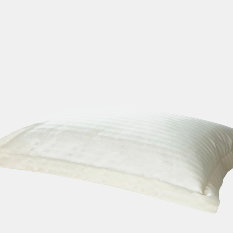 Belledorm 540 Thread Count Satin Stripe Oxford Pillowcase (ivory) (one Size) In White
