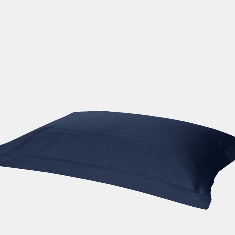 Belledorm 540 Thread Count Satin Stripe Oxford Pillowcase (navy) (one Size) In Blue
