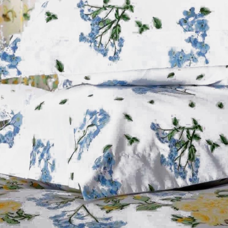 Belledorm Arabella Country Dream Pillowcase Pair (white/blue/green) (one Size)