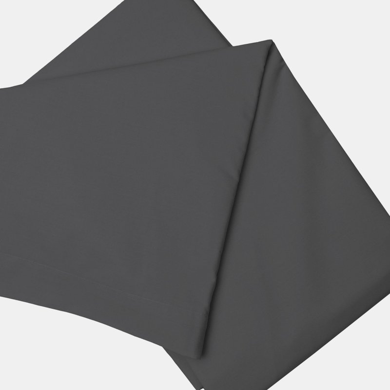 Belledorm Brushed Cotton Flat Sheet (charcoal) (queen) (uk In Grey