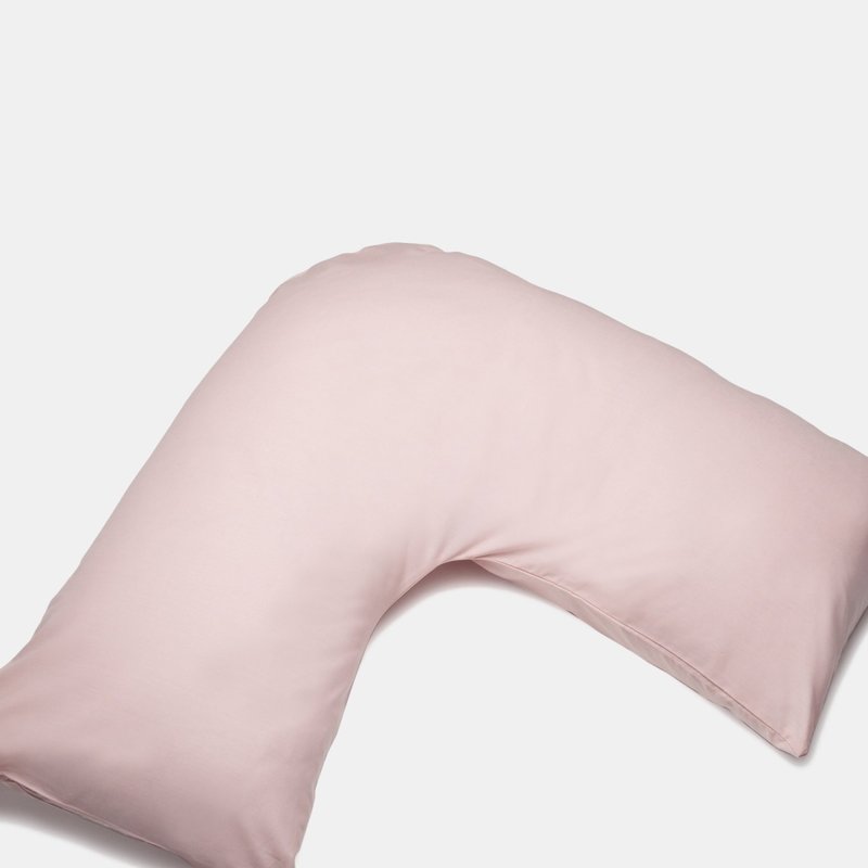 Belledorm Easycare Percale V-shaped Orthopaedic Pillowcase (blush) (one Size) In White